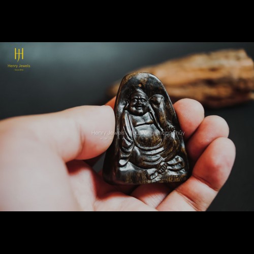 Mặt Phật Di Lặc Trầm Hương Indonesia Tạc Thủ Công (MS 01)