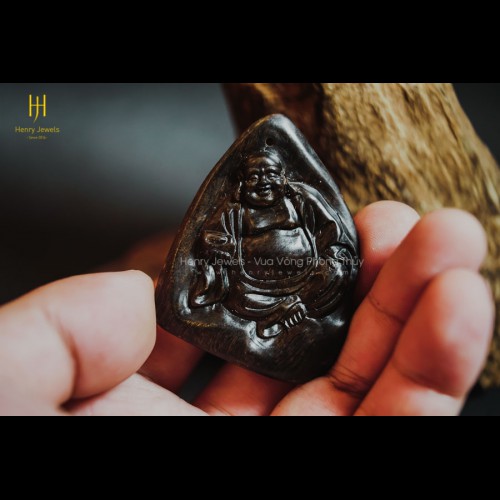 Mặt Phật Di Lặc Trầm Hương Indonesia Tạc Thủ Công (MS 02)