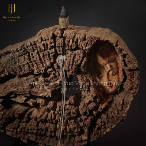 Diện Phật Xông Trầm Gỗ Hương Để Bàn TG0002 Size 27cm x 40cm