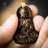 Mặt đeo cổ Trầm Hương Sánh chìm dầu vàng hình Phật A Di Đà bọc vàng